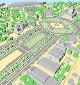 Creation of a digital city model (3D) for large cities